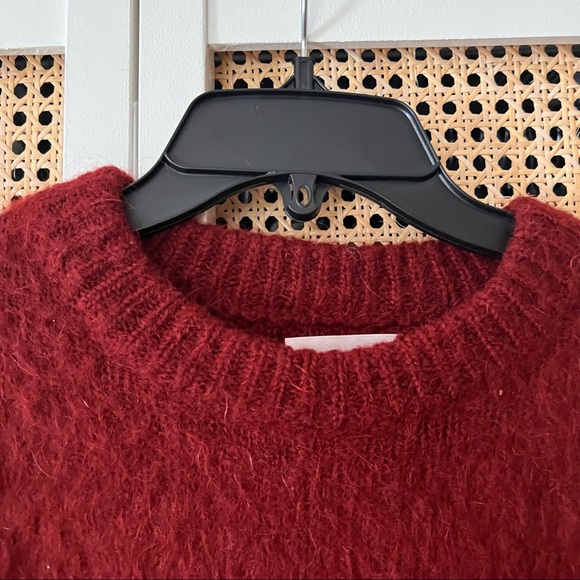 Cinq a Sept Bell Sleeve Cropped Mohair Sweater - Picture 4 of 7